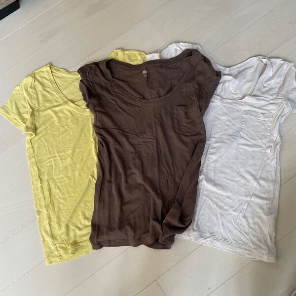 ユニクロ 半袖 Tシャツ 綿 麻 3枚セット バラ売可