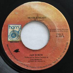 試聴 / JAH SCREW / TRASH&READY /Answer Riddim/harry j Records/Reggae/Dancehall/'84/big hit !!/7inch/793