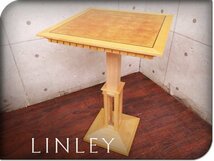 展示品/未使用品/LINLEY/リンレイ/イギリス最高級/IDC大塚/OCCASIONAL TABLES/マホガニー×メープル/昇降式サイドテーブル/75万/yyk642k_画像1