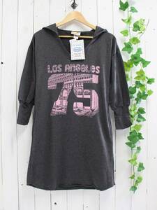 新品 USA製*US Rags*『Los Angeles』ナンバーフードパーカーワンピース XS 定価8,800円