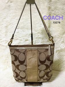 コーチCOACH　レディース　ハンドバッグ　肩掛け　トートバッグ　ワンショルダー　フォーマル　13278　ゴールド　シグネチャー