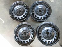 6956B8〇15×5 1/2J 100×4穴 +45 トヨタ純正 鉄ホイール アクア ヴィッツ カローラフィールダー 刻印WM　4枚 【本州四国九州送料無料】　_画像1