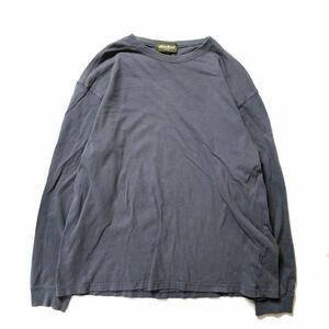 00's エディーバウアー コットン ロングスリーブ Tシャツ 長袖 (L) 紺灰系 ロンT 無地 00年代 旧タグ オールド Eddie Bauer Y2K