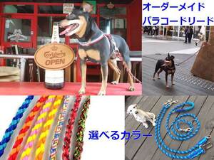 犬のリード【青＆紫】パラコードでオリジナル制作ペットリード　軽い丈夫ほどくと8mの非常用強力ロープに　パラシュートコード利用
