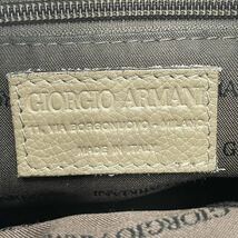 1円 美品 ジョルジオアルマーニ オールレザー GAロゴ ショルダーバッグ ボディバッグ シュリンクカーフレザー GIORGIO ARMANI メンズ _画像9