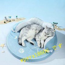 ペットベット 夏 猫 犬 洗える ひんやり 冷感 涼しい まくら おしゃれ 寝具 Mサイズ 小型犬 接触冷感 敷きパッド 冷却マット クールマット_画像3