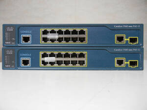 《》【中古】2台SET Cisco WS-C3560-12PC-S Catalyst 3560シリーズPoE 初期化
