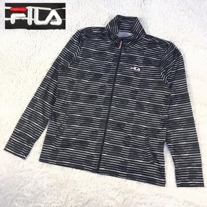 FIRA filler sport wear Golf blouson jacket jumper embroidery Logo border full Zip lady's large size LL