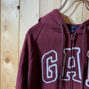 [KWT3636] GAP フード付きジップパーカー メンズ ワインレッド XS 60