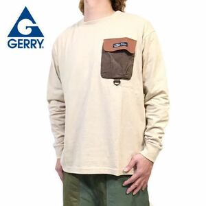 新品正規 ＸＬ GERRY ジェリー USAコットン ロンT 長袖Ｔシャツ フラップポケット付き キャンプ アウトドア ストリート メンズ レディース