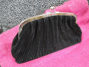 * party for clutch bag bulrush . black pleat .. diamond Stone satin glossy black stylish beautiful goods 