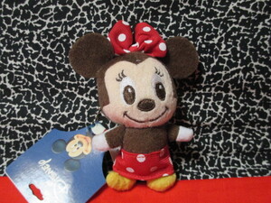 ★ Милый! Disney Minnie Mouse Red Polka Dot набил маленький плюшевый игрушечный ремешок с новой меткой