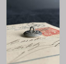 フランス パリ 1900-40s ホワイト メタル ボタン φ14mm 欧州 古着 ハンティング ジャケット 刺繍 裁縫 ヴィンテージ アンティーク 2_画像4