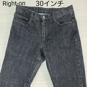 Right-on　メンズ　ブラックジーンズ　30インチ　 デニムパンツ