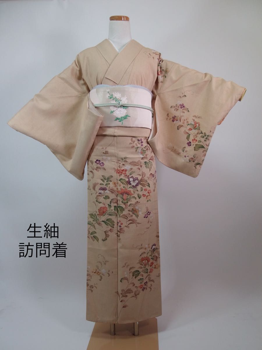 春の新作 美品 染大島紬 訪問着 SOGO誂え 吉祥花文様