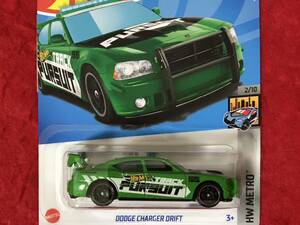 即決 ホットウィール DODGE CHARGER DRIFT 緑 HotWheels ダッジ チャージャー ドリフト HW METRO TRACK PURSUIT トラックパシュート 未開封