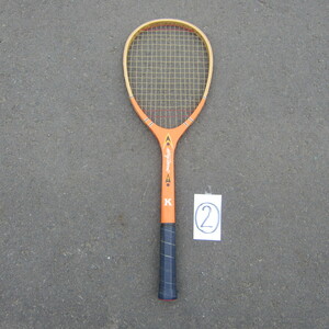 ②KAWASAKI WING COOROU 木製 軟式用 カワサキ テニスラケット 長期保管品