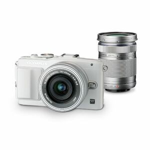 OLYMPUS ミラーレス一眼 PEN Lite E-PL6 EZダブルズームキット ホワイト E-PL6 EZ DZKIT WHT