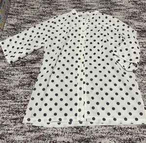  lady's dot shirt polka dot pattern white navy .... blouse 50.60.70.80 fee .