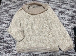  Mary Quant MARY QUANT.... knitted middle height M size beige 