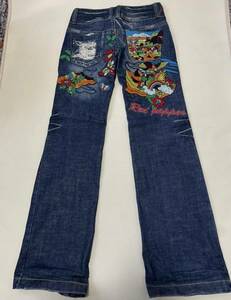 RED PEPPER jeans size 26 indigo . Denim pants red pepper buggy wide gorgeous embroidery 