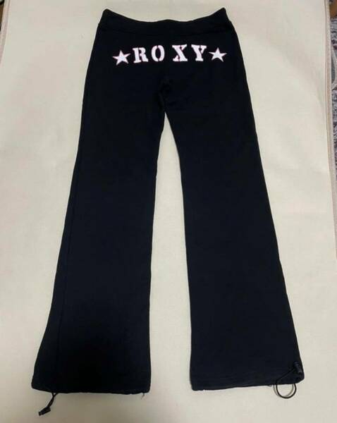 Roxy ロキシー ウエストゴム スウェット パンツ 黒 ブラック サイズL