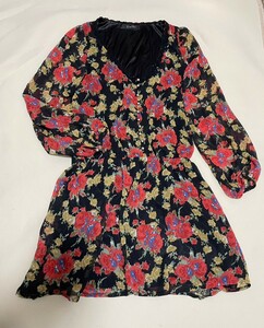  beautiful goods!&by Pinky & Diane chiffon floral print One-piece 38 tunic long height 