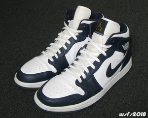 【USED】NIKE AIR JORDAN 1 MID (OBSIDIAN) US11 [23/03]ナイキエアジョーダン１ミッドオブシディアン