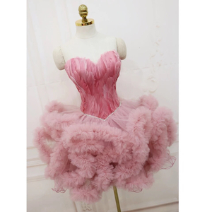  pink! pretty * size order free mini height * two next .* party dress * accessory small articles attached * feather Bear cut * front ..* color modification free 