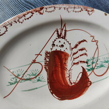 XPm1 ◆台湾レトロ◆オーバル皿 楕円形皿 エビ 蝦 ◆台湾食器◆ヴィンテージ fo1e3454002_画像5