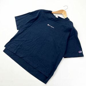 Champion ☆ さらっと一枚でも♪ 胸刺繍ロゴ◎ 半袖 Tシャツ ネイビー レディース M ストリート スポーツ 古着MIX チャンピオン■EA200