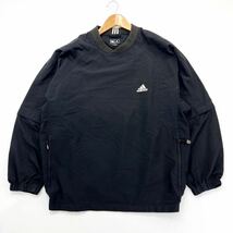 adidas GOLF ☆ 半袖になる2way◎ ブラック ナイロン プルオーバー シャツ ジャケット O 万能着回し♪ スポーツ アディダス ゴルフ■AH148_画像2