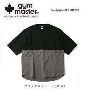 gym master ジムマスター Comfyナイロン天竺切替Tシャツ ブラック×チャコール XL　G121701　メンズ　Ｔシャツ　アウトドア　キャンプ