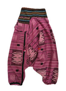 [ new goods ] ethnic sarouel pants Aladdin pants pocket pompon decoration attaching unisex lilac 