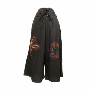 [ new goods ] Asian ethnic print wide pants gaucho pants 