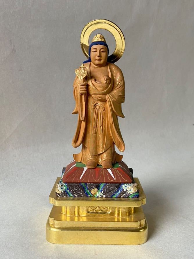 新発売セール 仏像 木彫 菩薩像 鬼子母神? 昭和 仏教美術 彫刻