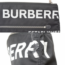 バーバリー バッグ メンズ レディース クラッチバッグ ポーチ ブラック ナイロン BURBERRY 8014756 中古_画像4