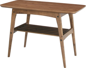 トムテ センターテーブルS 天然木(ラバーウッド) 天然木化粧繊維板(ウォルナット) ウレタン塗装 ブラウン TAC-227WAL