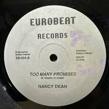 【12'】 NANCY DEAN / TOO MANY PROMISES　※ Bobby Orlando_画像1