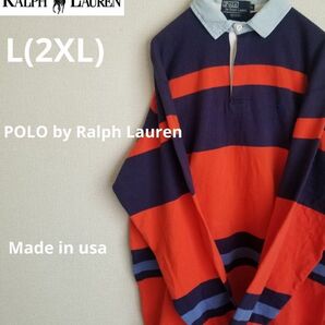 古着ポロラルフローレンラガーシャツアメリカ製　L(2XL～3XL）　ビックサイズ ラガーシャツ POLO RALPH LAUREN