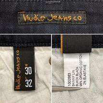 Nudie Jeans SKINNY LIN ストレッチ スキニージーンズ BLACK BLACK W30 ヌーディージーンズ スキニーリン スリム デニムパンツ 3030187_画像5