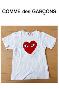 PLAY COMME des GARCONS/ Comme des Garcons / T-shirt / red Heart / size XS/ white / lady's / short sleeves / cotton 100%/ tops 