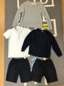 ラルフローレン トレーナー ネイビー 紺 120ユニクロ ハーフパンツショートパンツ５点セットまとめて制服入学式結婚式発表会冠婚葬祭七五三