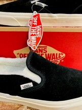 ★新品/USA企画！バンズ.本革.VANS.黒.スウェードレザー.裏ボア付き.スリッポン.27cm.スニーカー.箱付き.スケーター西海岸サーフスタイル_画像6