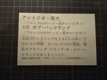 四角いジャングル大判カード　アントニオ猪木vsボブ・バックランド　検）昭和レトロ　当時物　格闘技世界一決定戦　新日本プロレス_画像2