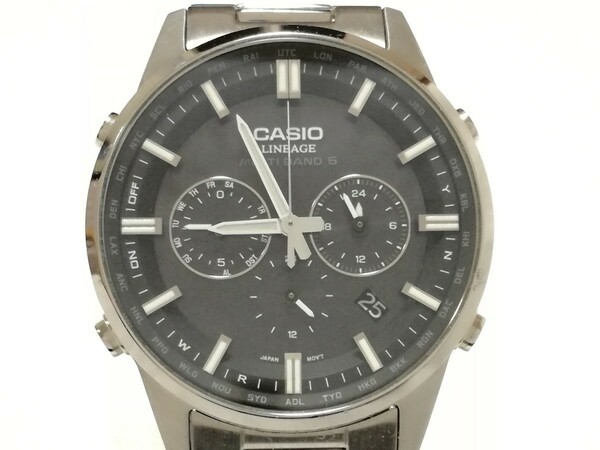 美品 CASIO カシオ 腕時計 LIW-M700 LINEAGE リニエージ ソーラー クロノグラフ 電波時計 サファイア