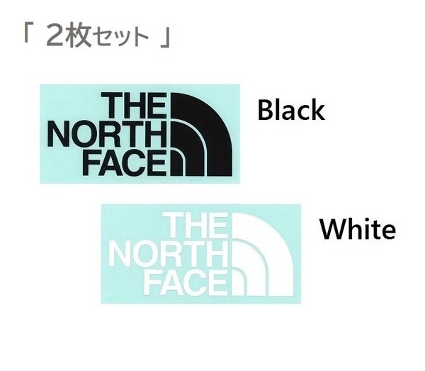 2枚セット ノースフェイス Cutting Sticker NN32347 black white 新品 PVC素材 防水
