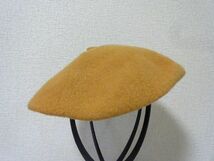 ：レディース・婦人用：帽子　ベレー帽　ウール　サイズ５７cm〜５９cm　キャップ　黄金色　帽子　スタイル帽子_画像1