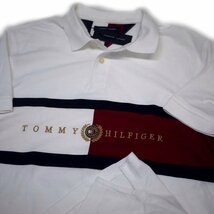 新品 トミーヒルフィガー BIGフラッグ＆刺繍ロゴ ポロシャツ(XL)ホワイト ゴルフにも！TOMMY HILFIGER USAモデル /fa87_画像5