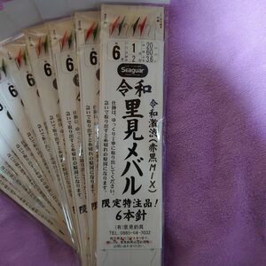 令和里見メバルサビキ、鳴門船、令和激渋タイプ（赤黒MIX）、6本針、針6号、ハリス1.0号、10枚